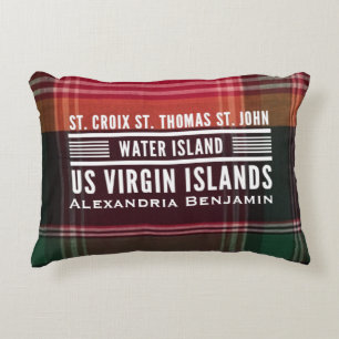 Cojín Decorativo Islas Vírgenes de los EE. UU. Personaliza EE. UU.
