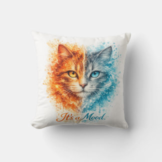 Cojín Decorativo It’s a Mood Fire and Ice Cat Cute Artistic Cat