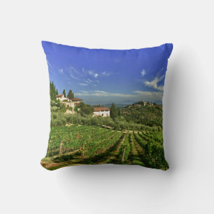 Cojín Decorativo Italia, Toscana, Greve. Los viñedos de Castello