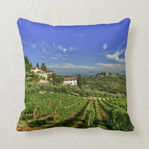 Cojín Decorativo Italia, Toscana, Huelga. Los viñedos de Castello