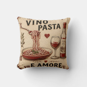 Cojín Decorativo Italian Kitchen Rustic Wine & Pasta Farmhouse
