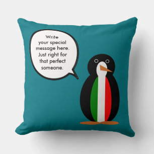 Cojín Decorativo Italiana hablando a la señora Penguin personalizad
