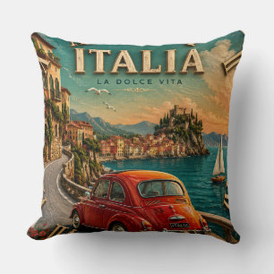 Cojín Decorativo Italy La Dolce Vita Vintage Coastal Mediterranean