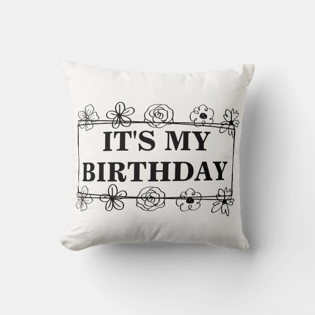 Cojín Decorativo It's my birthday (Anverso)