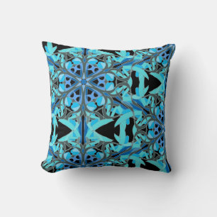 Cojín Decorativo Iva azul, diseño de Mandala