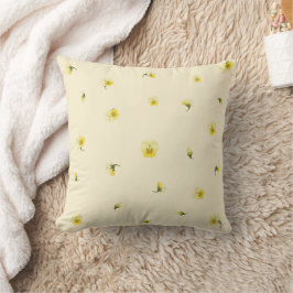 Cojín Decorativo Ivory Cream Yellow Japanese Viola Floral Pattern