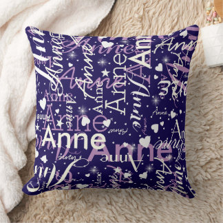 Cojín Decorativo Ivory Names with Cute Hearts Magical Blue