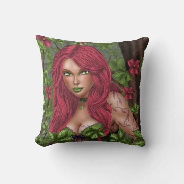 Cojín Decorativo Ivy, el Chica venenoso (Anverso)