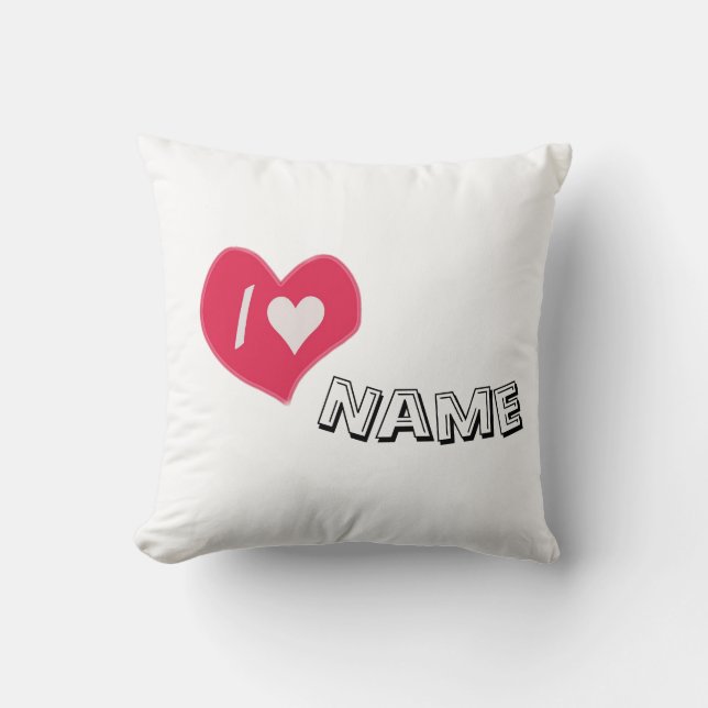 Cojín Decorativo “I🤍You Heart – Cute Romantic Gift Design” (Anverso)