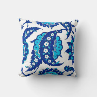 Cojín Decorativo Iznik Floral Otomano | Paisley Turquesa Azul