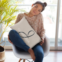 Cojín Decorativo J Inicial Nombre Personalizado Neutral Gris Canelo