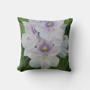 Cojín Decorativo Jacinto de Agua en Flor - Flor Acuática Tropical
