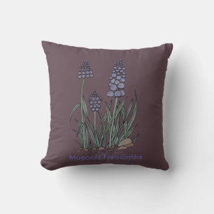 Cojín Decorativo Jacintos Muscari Azules