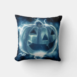 Cojín Decorativo jack-o-lantern en la lluvia