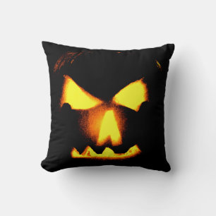 Cojín Decorativo Jack-O-Lantern Face Naranja
