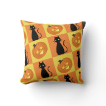 Jack-o’-lantern throw pillow