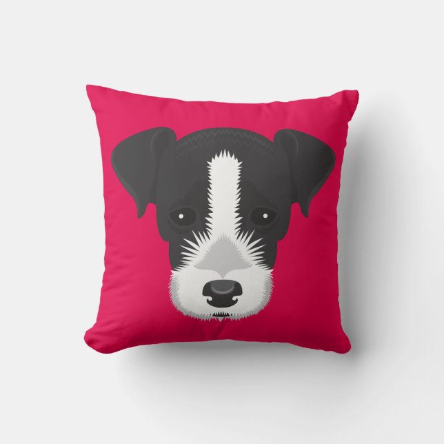 Cojín Decorativo Jack rosado Russell Terrier (Anverso)