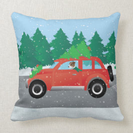Cojín Decorativo Jack Russell Terrier conduciendo un árbol de autos