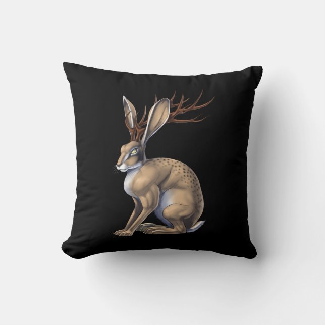Cojín Decorativo Jackalope Cryptid Animal (Anverso)