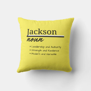 Cojín Decorativo Jackson, definición de nombre personalizado de niñ