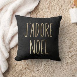 Cojín Decorativo J'adore Noel Gold Y Navidades Minimalistas negros