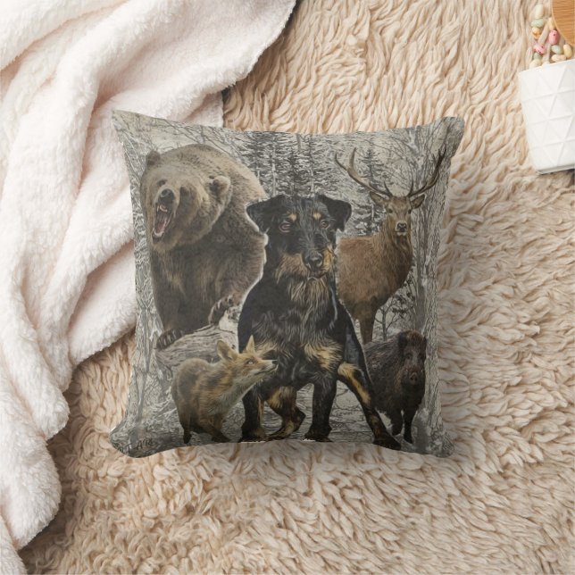 Cojín Decorativo Jagdterrier, querida bestia contra Renbrad (Manta)