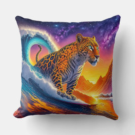 Cojín Decorativo Jaguar En El Diseño De Curl Por Rich AMeN Gill