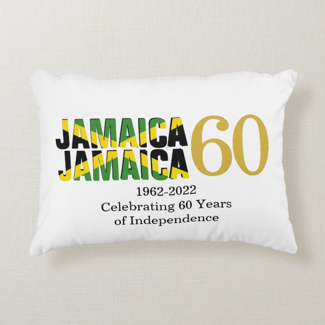 Cojín Decorativo JAMAICA Patriótica 60 Aniversario de la Independen (Anverso)