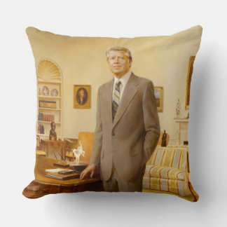 Cojín Decorativo James Earl Carter pintó retrato del presidente de