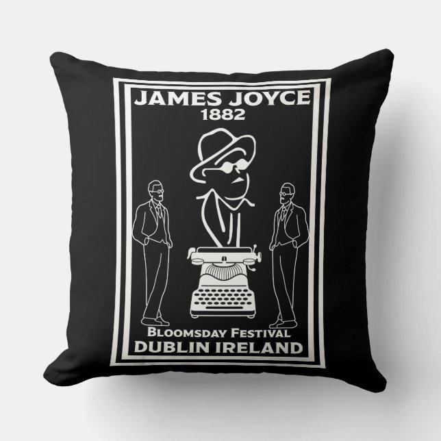 Cojín Decorativo James Joyce Dublin Irlanda (Anverso)