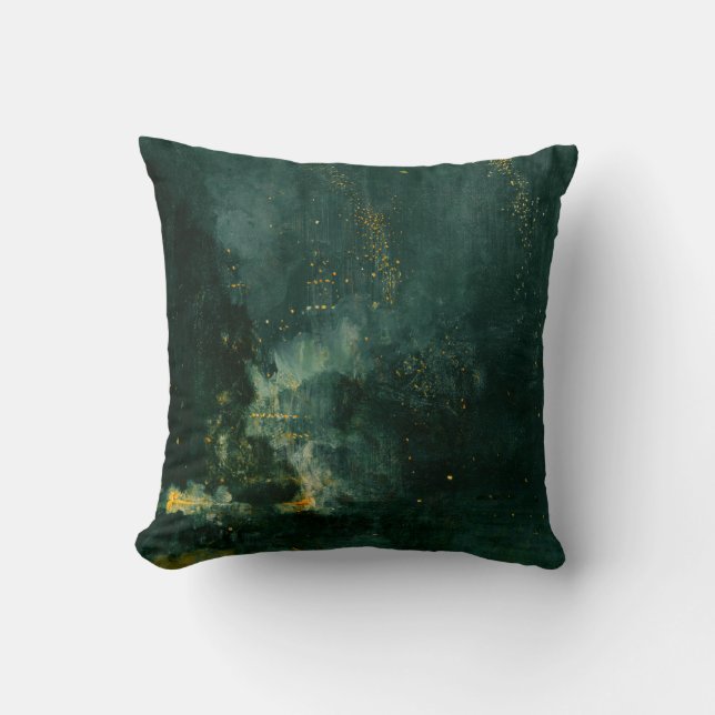 Cojín Decorativo James Whistler - Nocturne en negro y oro (Anverso)
