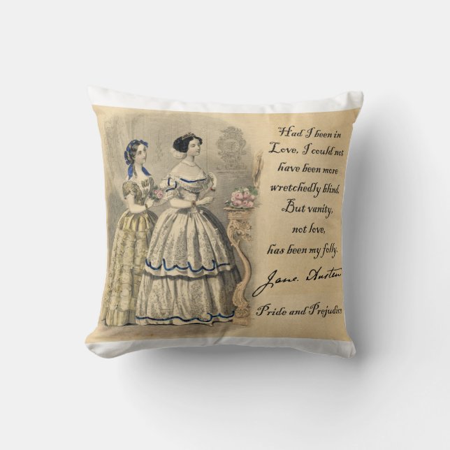 Cojín Decorativo Jane Austen: Vanidad (Anverso)