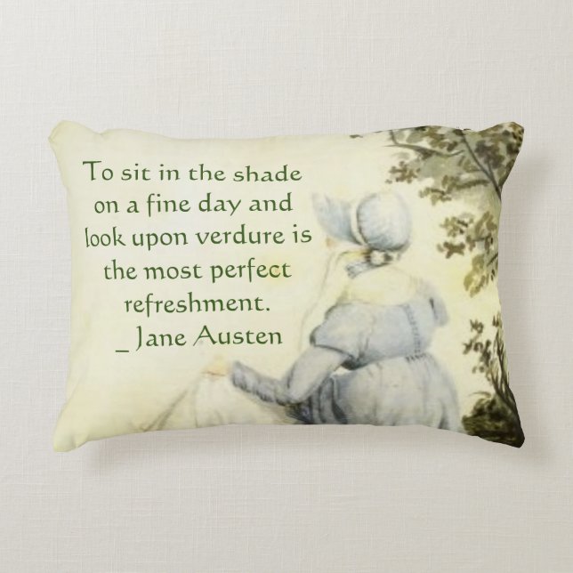 Cojín Decorativo Jane Austen's Portrait +quote (Anverso)