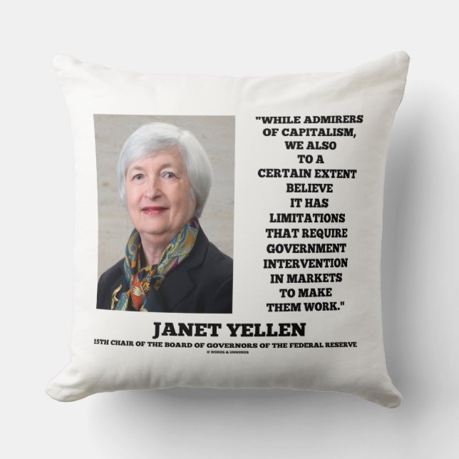 Cojín Decorativo Janet Yellen Admirers Capitalismo Intervención del (Anverso)