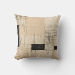 Cojín Decorativo Japandi simple negro y beige