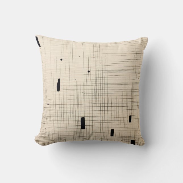 Cojín Decorativo Japandi simple negro y beige (Anverso)