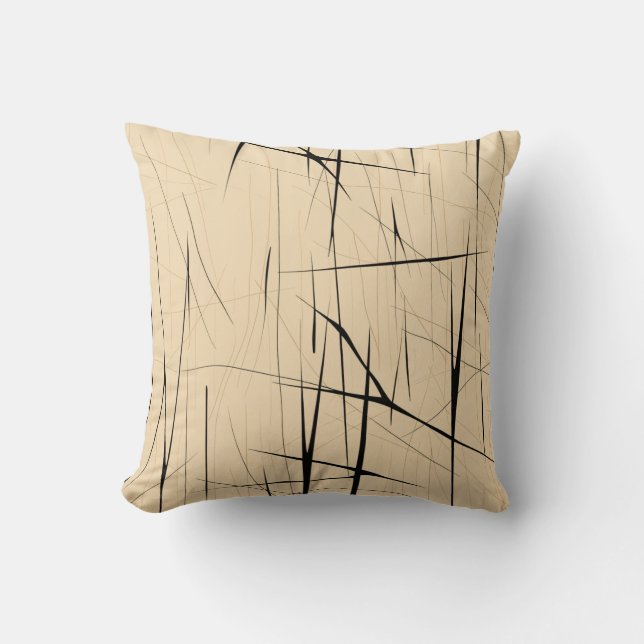 Cojín Decorativo Japandi simple negro y beige (Anverso)
