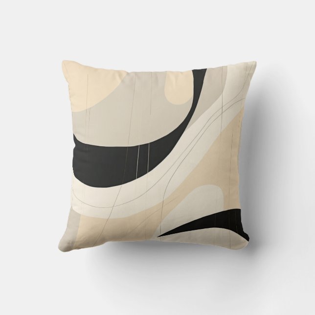 Cojín Decorativo Japandi simple negro y beige (Reverso)