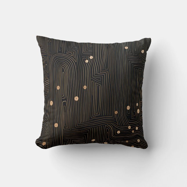 Cojín Decorativo Japandi simple negro y beige (Anverso)