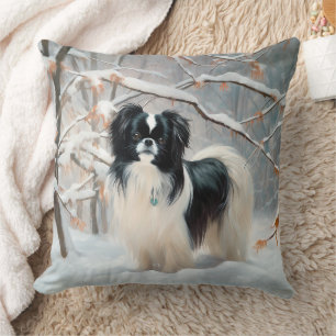 Cojín Decorativo Japanese Chin Deja que nieve Navidad