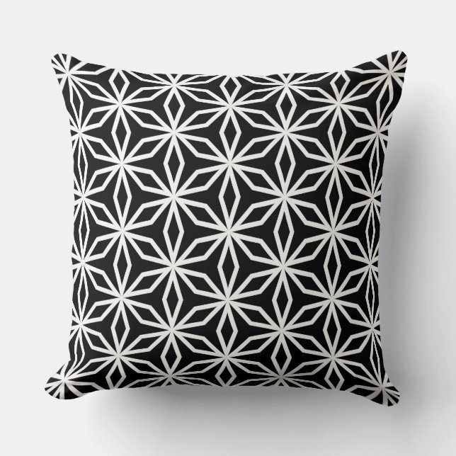 Cojín Decorativo Japanese-Inspired Geometric Black and White  (Anverso)