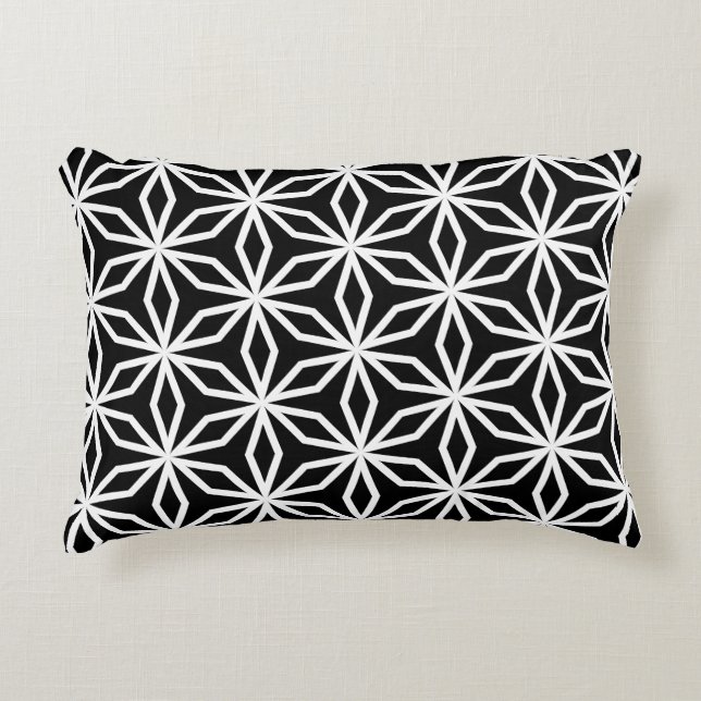 Cojín Decorativo Japanese-Inspired Geometric Black and White  (Anverso)