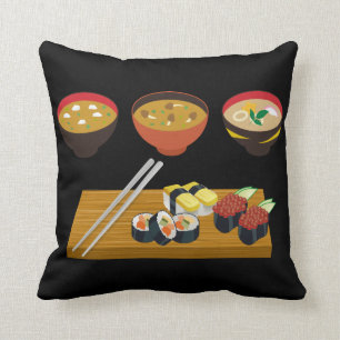 Cojín decorativo japonés de diseño de comidas