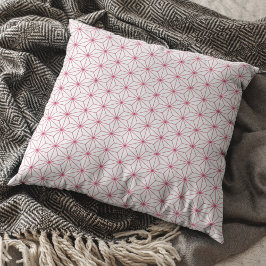 Cojín Decorativo Japonés geométrico Viva Magenta en blanco moderno