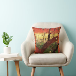 Cojín Decorativo Japonismo: Flor de ciruelo de Vincent van Gogh