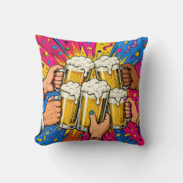 Cojín Decorativo Jarabe de Cerveza Tostada Pop Art