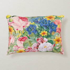 Cojín Decorativo Jardín Colorido de Flores - Almohadón Floral Boho