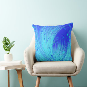 Cojín Decorativo Jardín con encanto azul abstracto