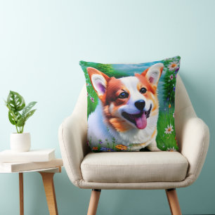 Cojín Decorativo Jardín de Corgi