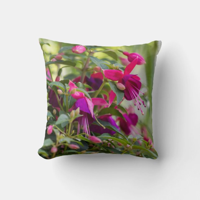 Cojín Decorativo Jardín de fucsias (Anverso)
